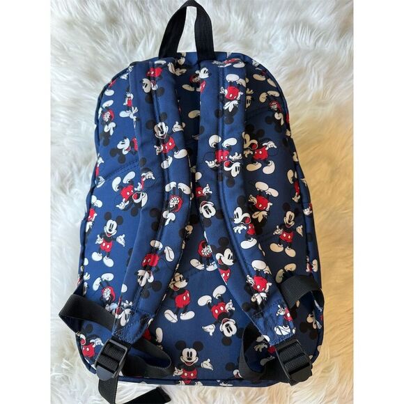 Disney Mickey Mouse Backpack Navy Blue All Over Print Travel Cruise School - Picture 2 of 11
